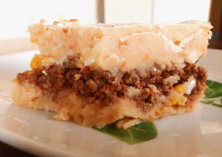 Pastel de carne con boniato y papas