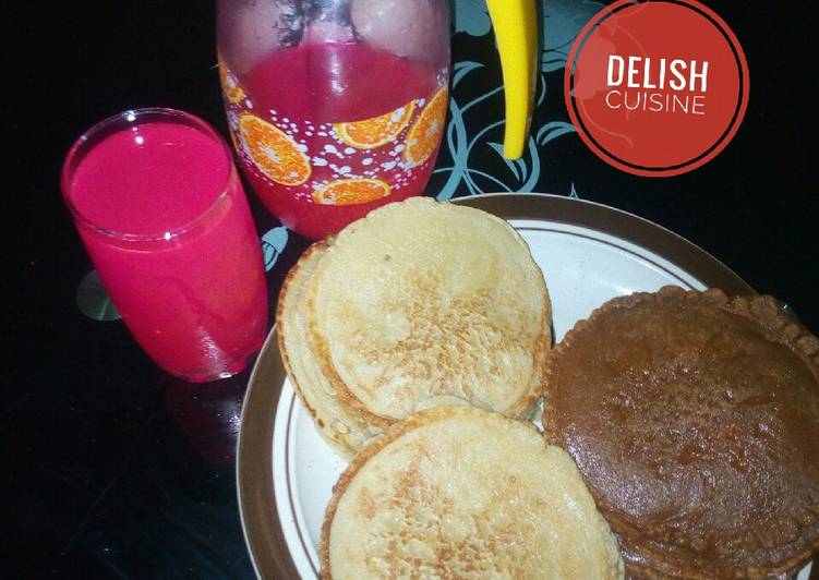 quick and easy Pancakes and pink lemonade | how to make homemade Pancakes and pink lemonade