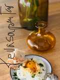 Huevo nube con pecorino en freidora de aire 🍳 🧀 🌤️