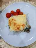 Empadão de Arroz com Atum, Espinafres e Cogumelos