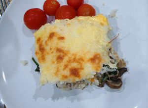 Foto de Empadão de Arroz com Atum, Espinafres e Cogumelos
