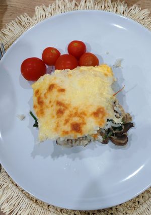 Foto de Empadão de Arroz com Atum, Espinafres e Cogumelos