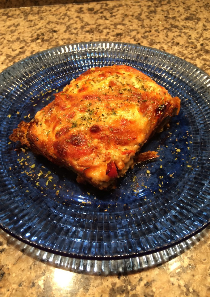 Una foto de Souffle de vegetales y queso gratinado
