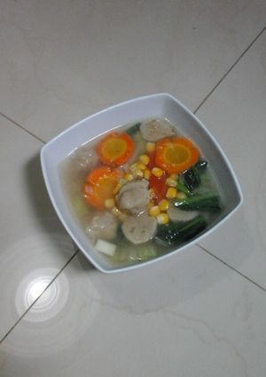 Foto resep Sayur sop bakso jagung