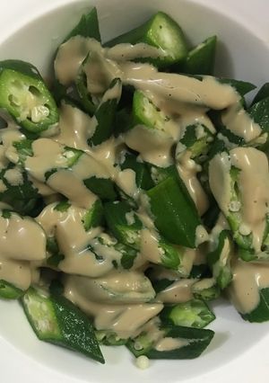 Hình của món Salad đậu bắp.