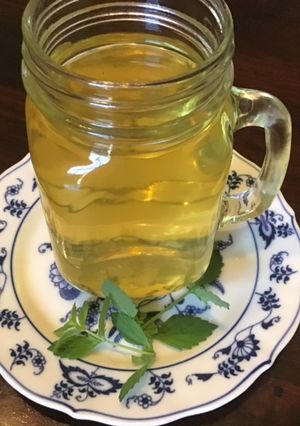 A picture of California Farm Chamomile Tea with fresh mint.