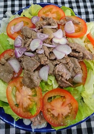 Hình của món Xà lách trộn thịt bò.