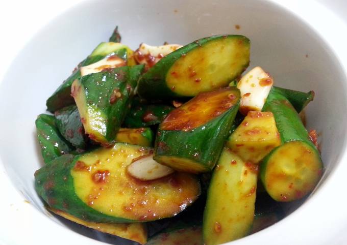Steps to Prepare Favorite Spicy Cucumber Vegan Appetizer