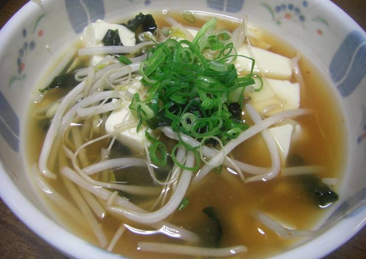 Steps to Make Any-night-of-the-week Diet Meal Tofu &amp; Bean Sprout Soup