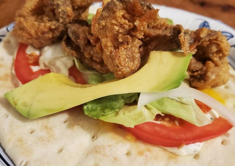 How to Prepare Homemade Brads oyster po boy wrap