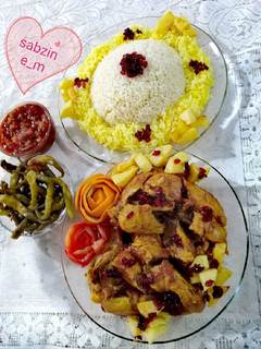 عکسی از دستور مرغ زرشکی (مرغ وبرنج از جعبه اسرار امیز)