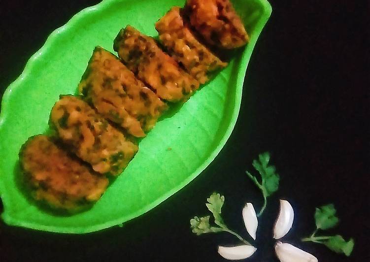 Recipe of Super Quick Homemade Kothimbir Vadi