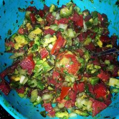 A picture of pico de gallo (guacamole).