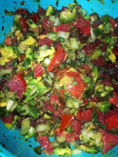 A picture of pico de gallo (guacamole).