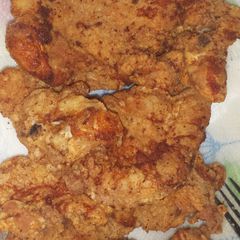 A picture of Sharon's golden fried TURKEY chops.