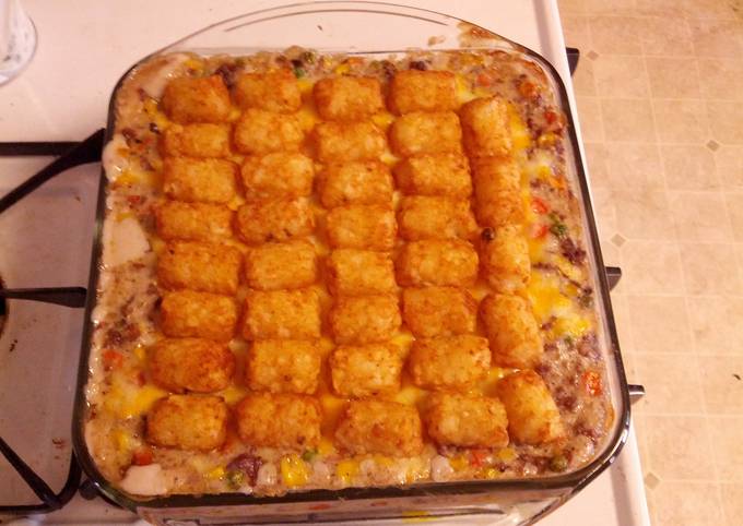 Easiest Way to Make Perfect Tator Tot hotdish for ONE! (Unless you want to share)