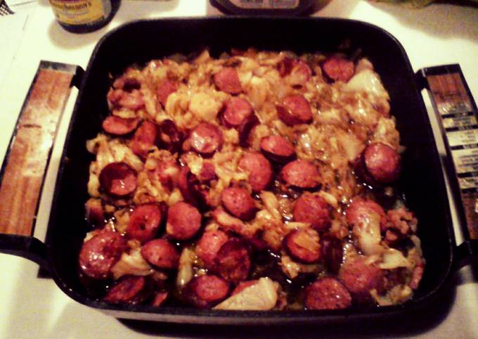 Fried Cabbage with Smoked Sausage