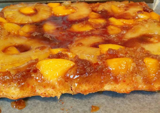 Recipe of Any-night-of-the-week Pineapple-Peach Upsidedown Cake