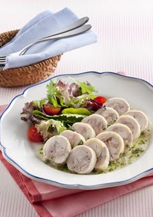 A picture of Microwaved Herb Chicken Rolls.
