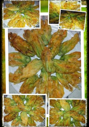 A picture of AMIEs FRIED ZUCCHINI FLOWERs.