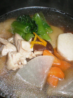 A picture of Simple Chicken Ozoni (Mochi Soup) (Kanto Style).