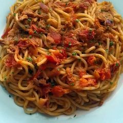 A picture of Vickys Tuna & Chilli Spaghetti, GF DF EF SF NF.