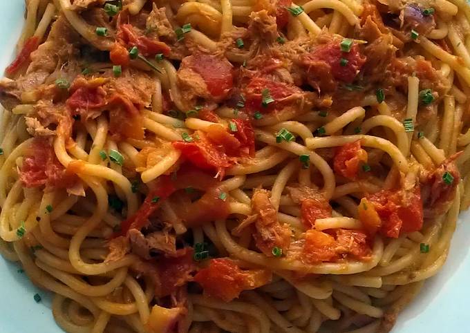 Recipe of Homemade Vickys Tuna & Chilli Spaghetti, GF DF EF SF NF