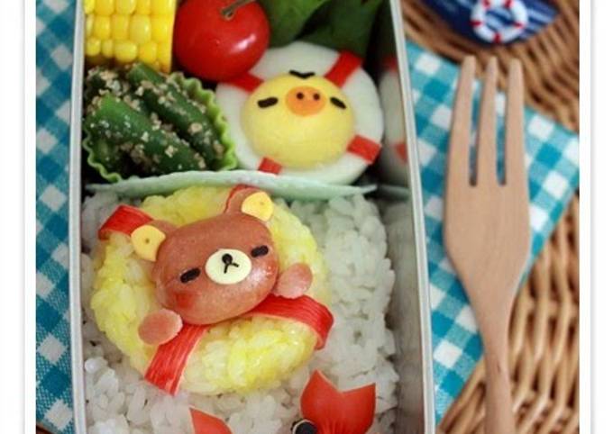 Charaben Rilakkuma made from Mini Sausages