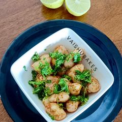A picture of Healthy Roasted Singhara Chaat for Ekadashi vrat.