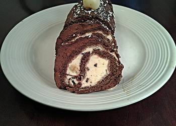 How to Cook Delicious Chocolate Ice Cream  Roll Cake