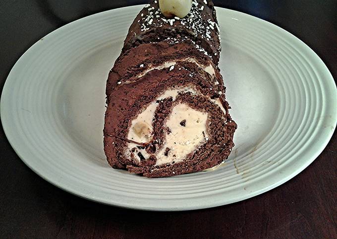 Recipe: Perfect Chocolate Ice Cream Roll Cake