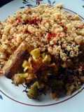 Roasted Broccoli Stalks with Spicy Couscous (vegan)
