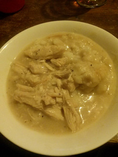 A picture of Crock pot Chicken and dumpling with rice.