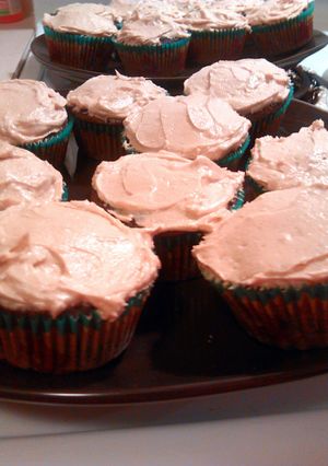 A picture of peanut butter frosting.
