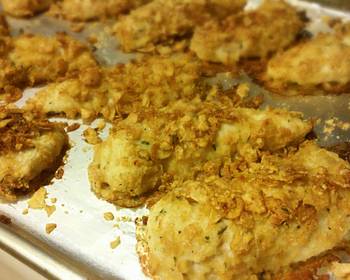 Fresh, Serving Recipe Cornflake Parmesan Chicken Tenders Savory Delicious