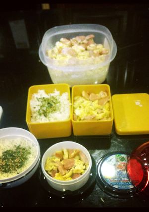 A picture of Breakfast Rice (quick easy recipe for college students!).