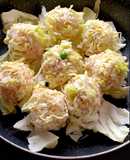 Chicken and Fish Cake Shumai Wrapped in Cabbage