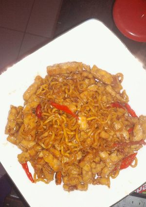 Foto resep Oseng tempe pedas campur mie