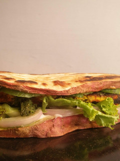 A picture of No-bread red bean patty subs!.