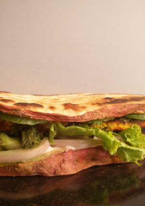 A picture of No-bread red bean patty subs!.