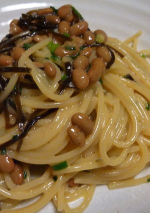 A picture of The Gun Family's Natto Spaghetti.