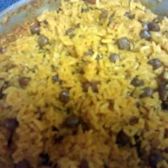 Arroz con gandules (Puerto Rican rice and peas) A picture of Arroz con gandules (Puerto Rican rice and peas).