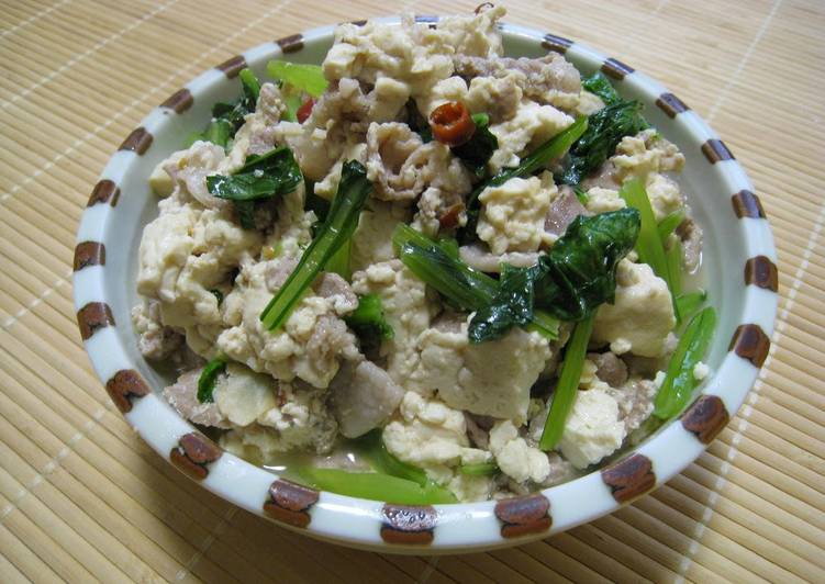 Pork, Tofu and Komatsuna Champuru