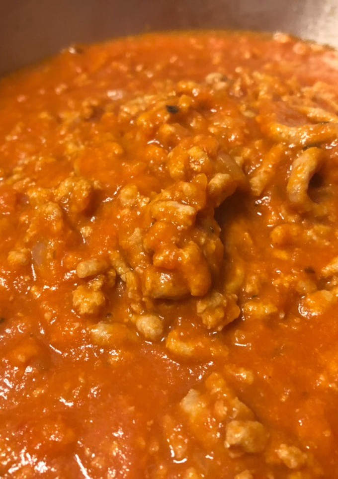 Una foto de Salsa de tomate con carne picada en Thermomix