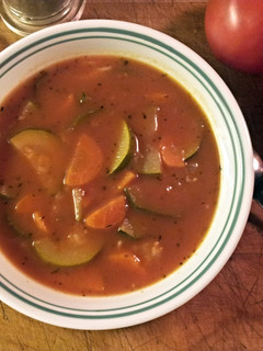 A picture of Creamy minestrone soup.