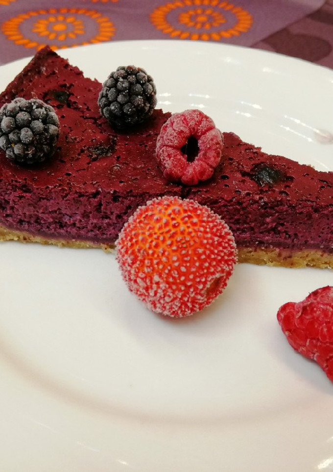 Una foto de Cheesecake de arándanos