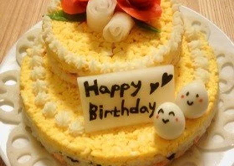 Recipe of Homemade Two-Layer Sushi Cake For Celebrations with a Message