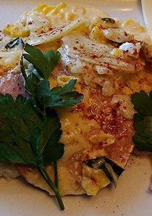 A picture of One Skillet Scalloped Potatoes And Ham.