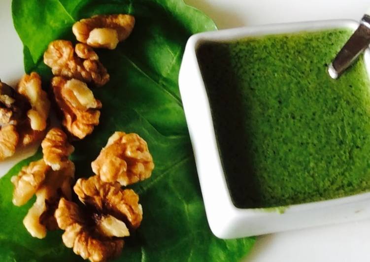 Step-by-Step Guide to Prepare Any-night-of-the-week Spinach Pesto with walnut