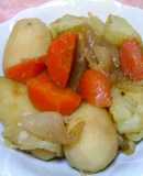 Stewed New Potato, Sweet Onion, and Spring Cabbage